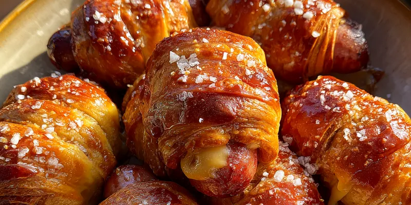 Cheesy Pretzel Sausage Wraps