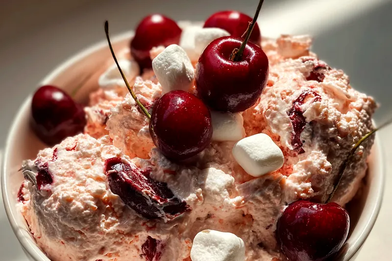 Fresh ingredients for Cherry Fluff Delight