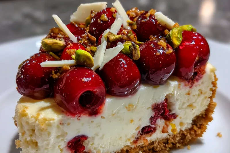 Cooking process for Cherry Pistachio Cheesecake Delight