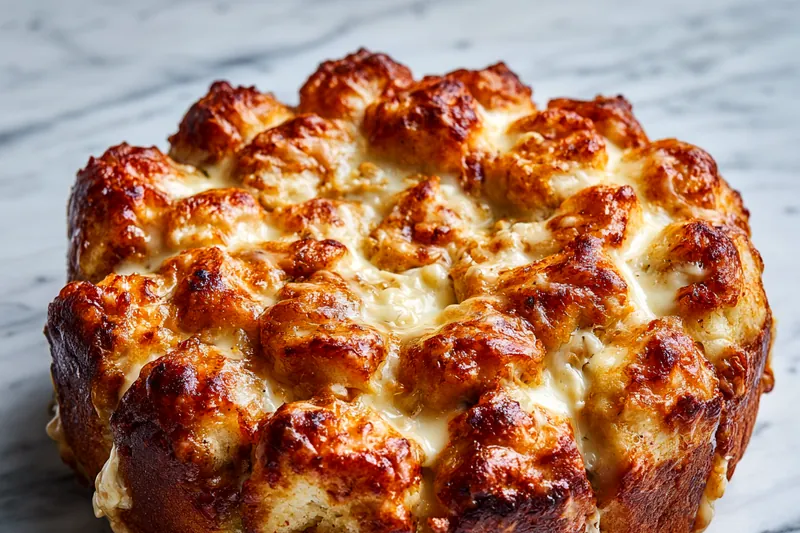 Fresh ingredients laid out including chicken, biscuit dough, cheese, and Alfredo sauce.