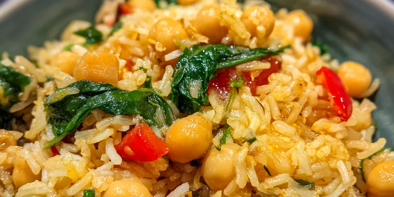 Chickpea Spinach Rice Delight