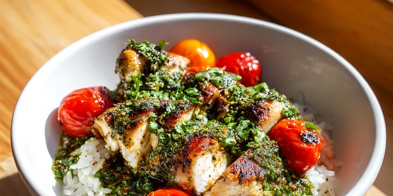 Chimichurri Chicken Garlic Bowl
