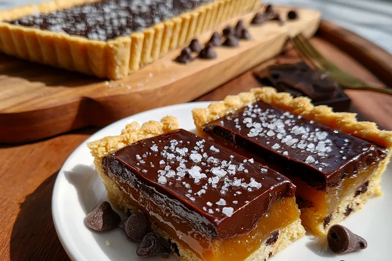 Fresh ingredients for Chocolate Caramel Tart Delight