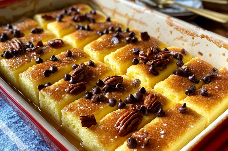 Fresh ingredients for Chocolate Chip Baked Pancakes