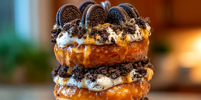 Chocolate Cookie Cream Donuts
