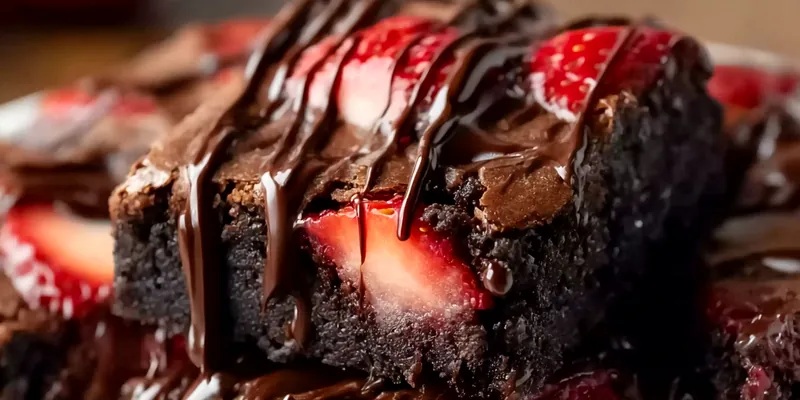 Chocolate Covered Strawberry Brownies