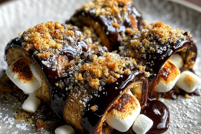 Cooking process for Chocolate Marshmallow Roll-Ups