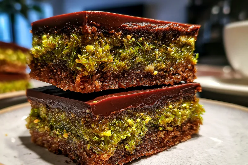 Fresh ingredients for Chocolate Matcha Bars