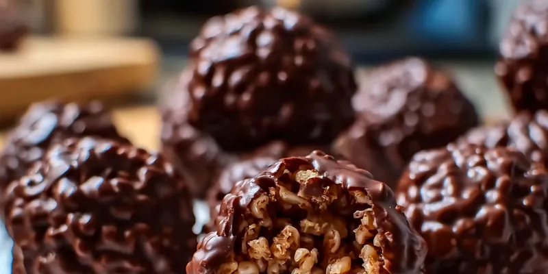Chocolate Rice Krispie Balls Arranged
