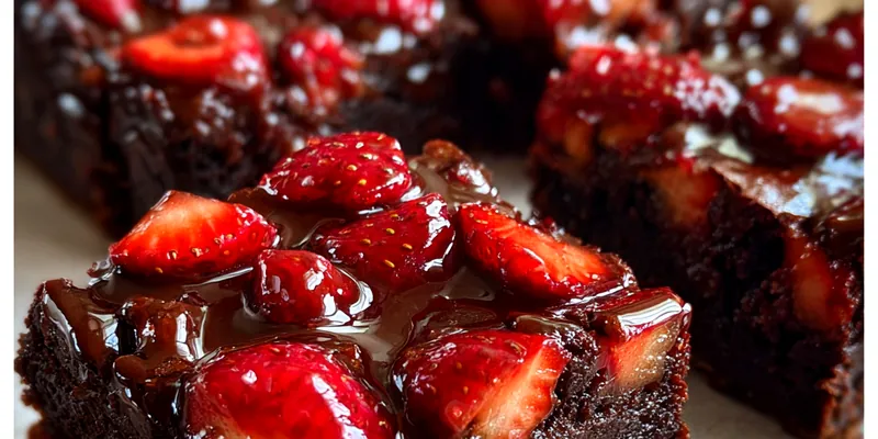 Chocolate Strawberry Fudge Brownies