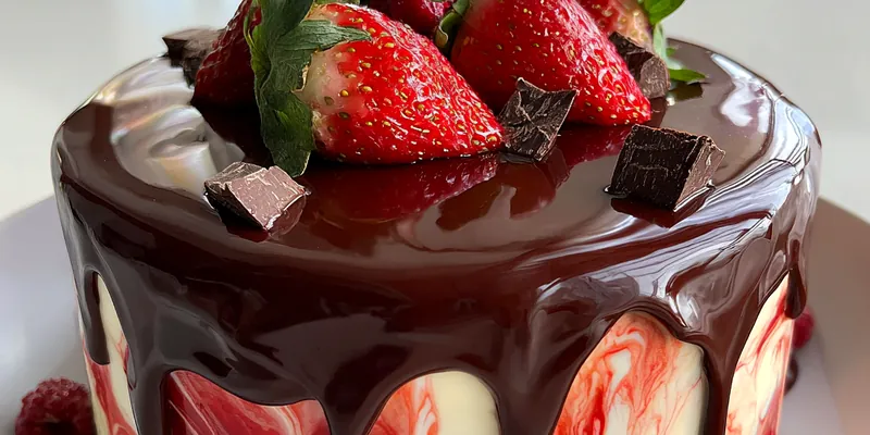 Chocolate Strawberry Swirl Cake