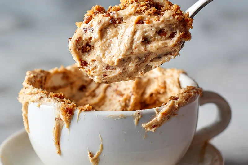 Overhead flat lay of ingredients including softened cream cheese block, butter sticks, bowls of powdered sugar and brown sugar, heat-treated flour in a glass bowl, mini chocolate chips, Christmas sprinkles in red and green, vanilla extract bottle, and measuring spoons on a white marble surface