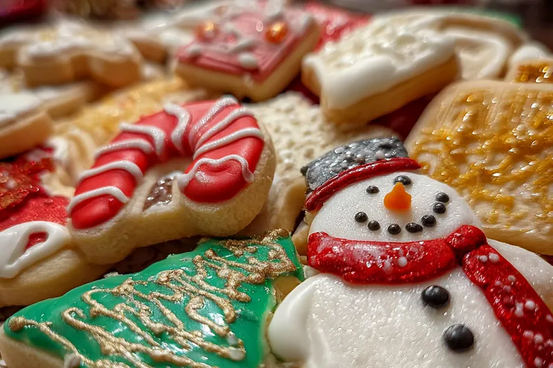 Baking Christmas sugar cookies in the oven
