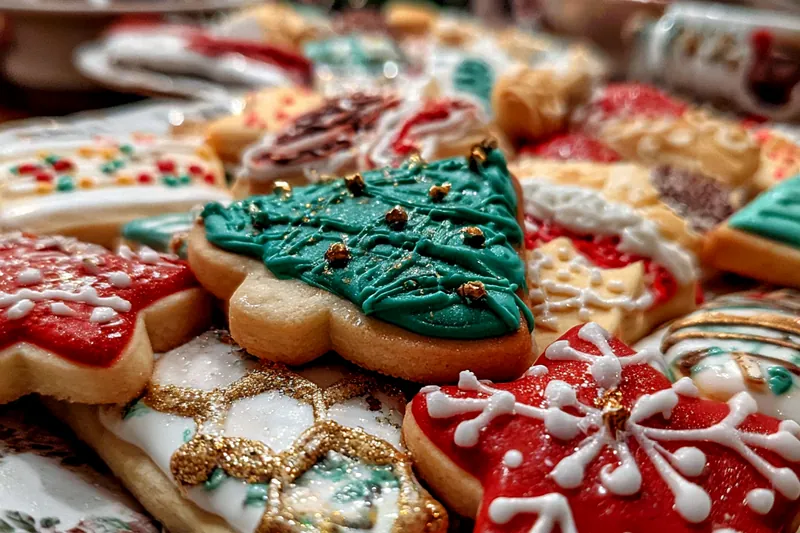 Measuring ingredients for Christmas sugar cookies