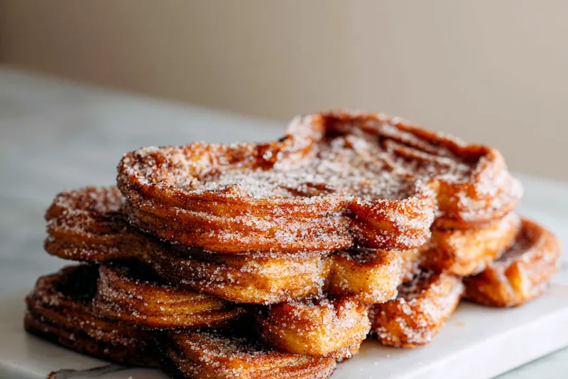 Cooking Churro French Toast in a skillet