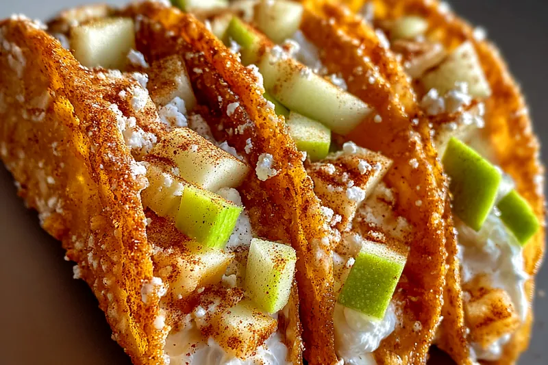 Cooking process for Cinnamon Apple Cheesecake Tacos