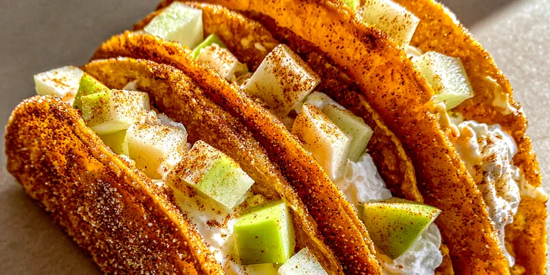 Cinnamon Apple Cheesecake Tacos