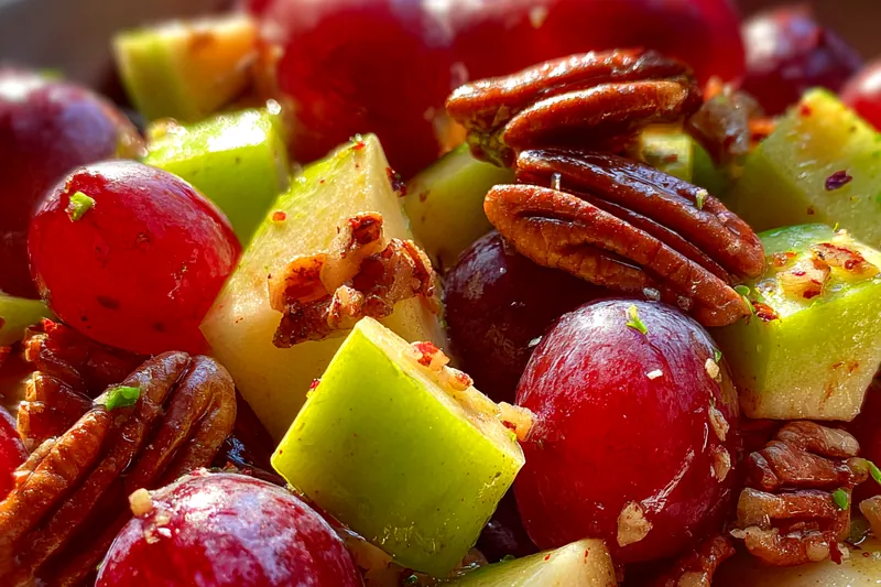 Fresh ingredients for Cinnamon Apple Grape Salad