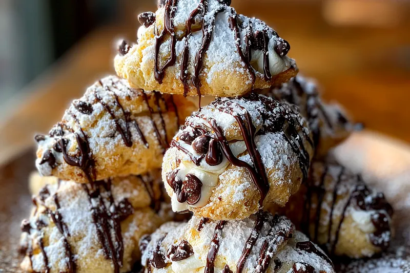 A baking tray filled with freshly baked Classic Cannoli Cookies, showcasing their golden-brown color.