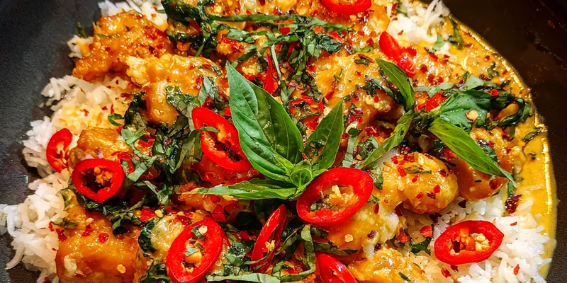 Coconut Basil Chicken Rice