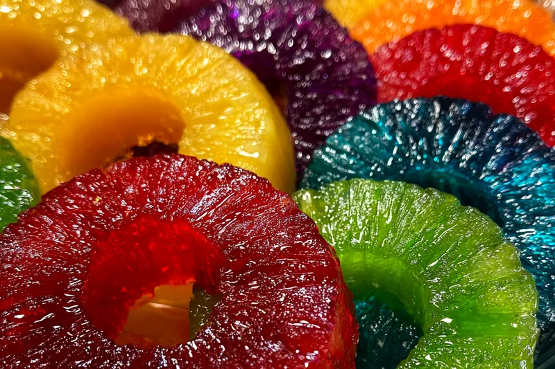 Cooking process for Colorful Candied Pineapple Rings