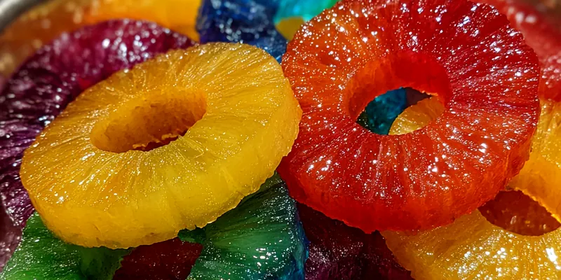 Colorful Candied Pineapple Rings