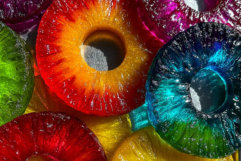 Fresh ingredients for Colorful Candied Pineapple Rings