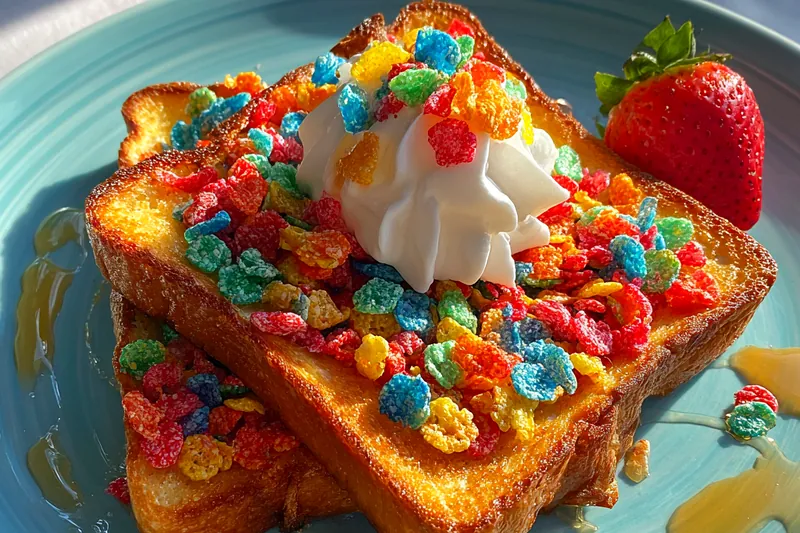 Cooking process for Colorful Cereal French Toast