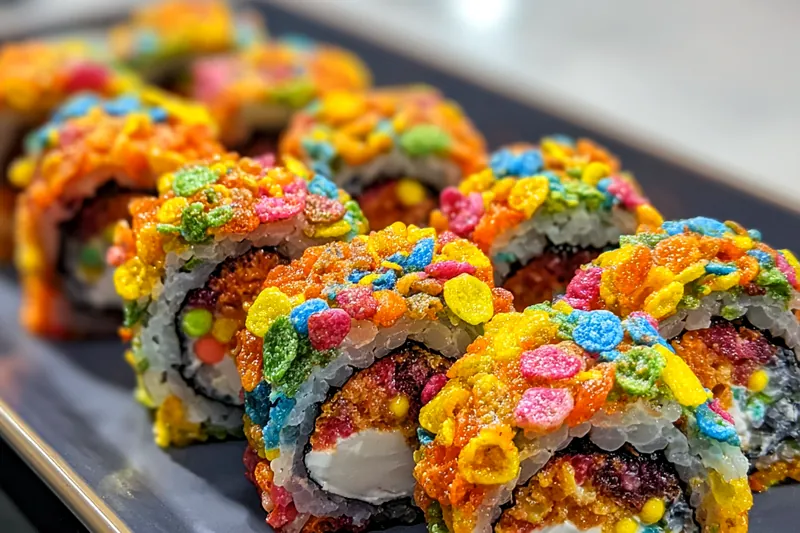 Cooking process for Colorful Cereal Sushi Rolls