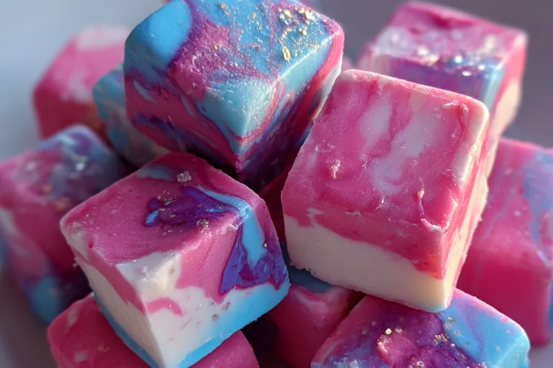 Fresh ingredients for Colorful Cotton Candy Fudge
