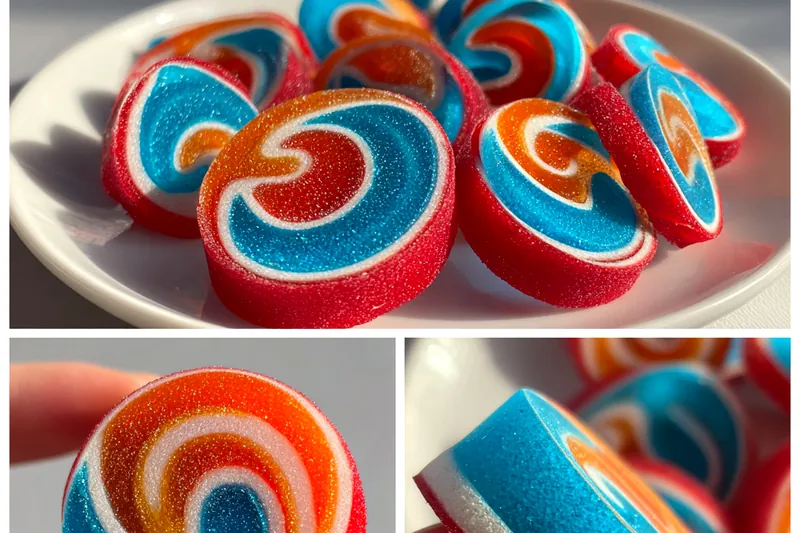 Cooking process for Colorful Gelatin Swirl Treats