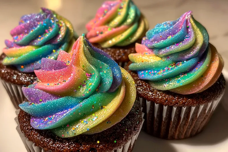 Fresh ingredients for Colorful Glow Cupcakes