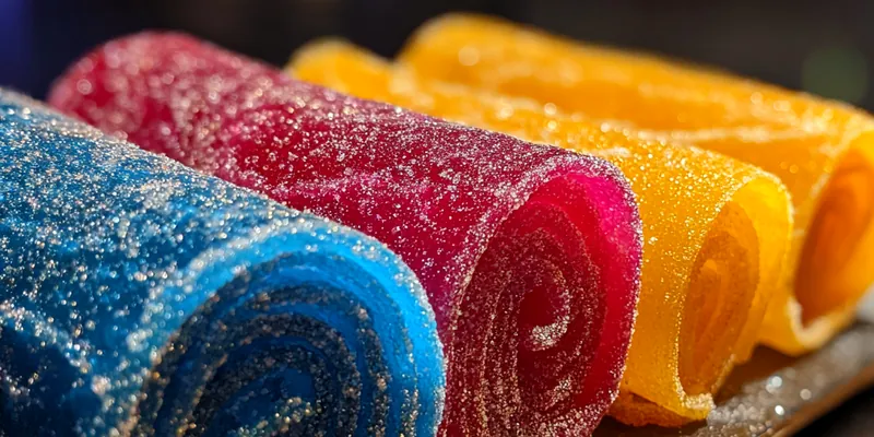 Colorful Sugary Fruit Rolls