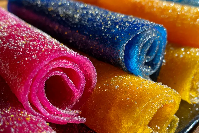 Fresh ingredients for Colorful Sugary Fruit Rolls