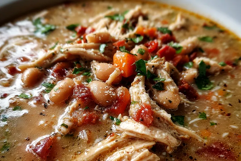 Cooking the turkey chili in a pot
