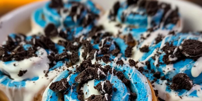 Cookie Monster Cinnamon Rolls