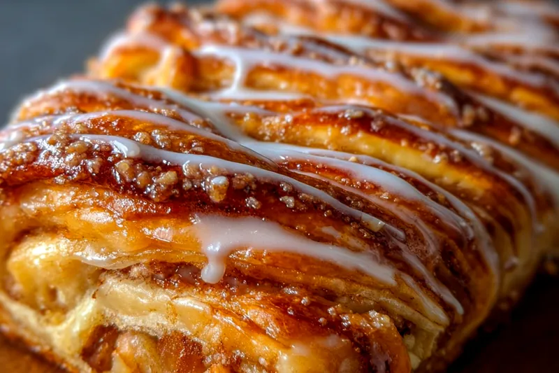Scandinavian baking ingredients including flour, butter, fresh Honeycrisp apples, cinnamon sticks, and vanilla beans arranged on a linen cloth