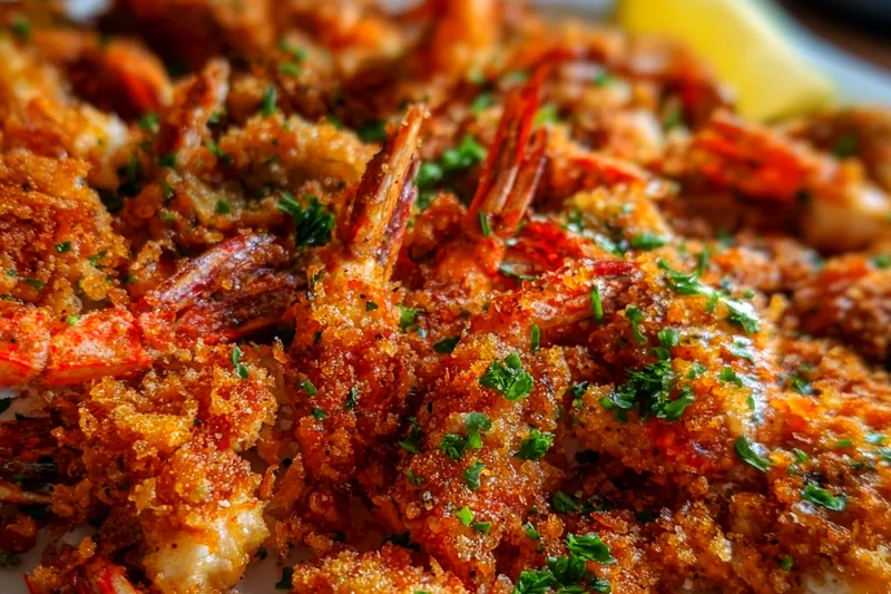 Fresh ingredients for crab crunchies including lump crab meat, eggs, bell peppers, green onions, and seasonings arranged on a wooden cutting board with panko breadcrumbs