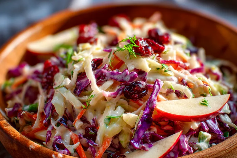 Fresh ingredients for Cranberry Apple Slaw