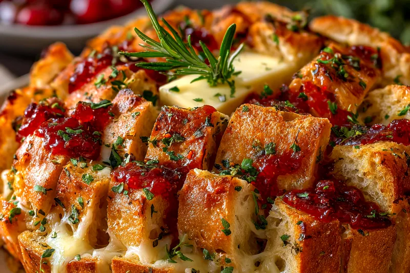 Cooking process for Cranberry Brie Pull-Apart Bread