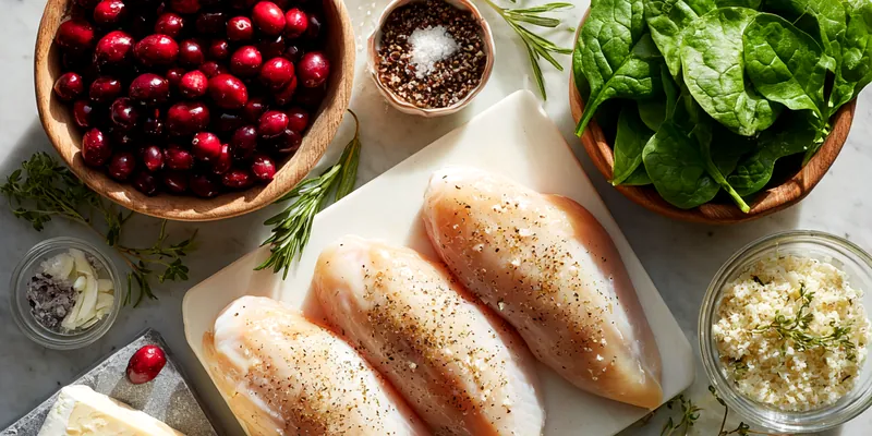 Cranberry Brie Stuffed Chicken with Herb Crust
