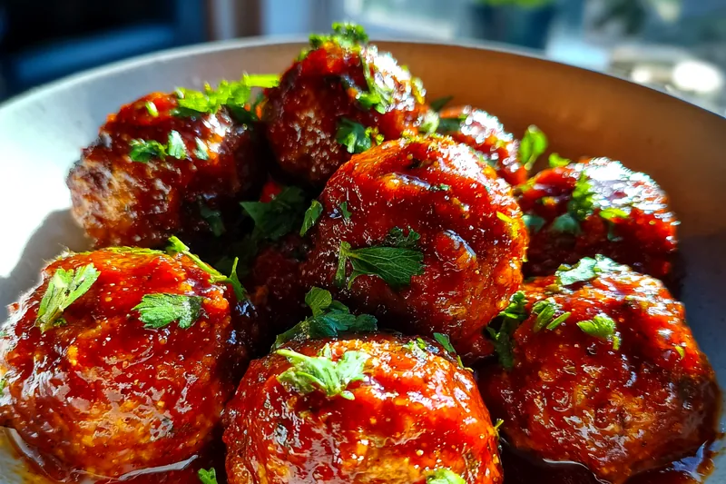 Cooking process for Cranberry Glazed Meatballs