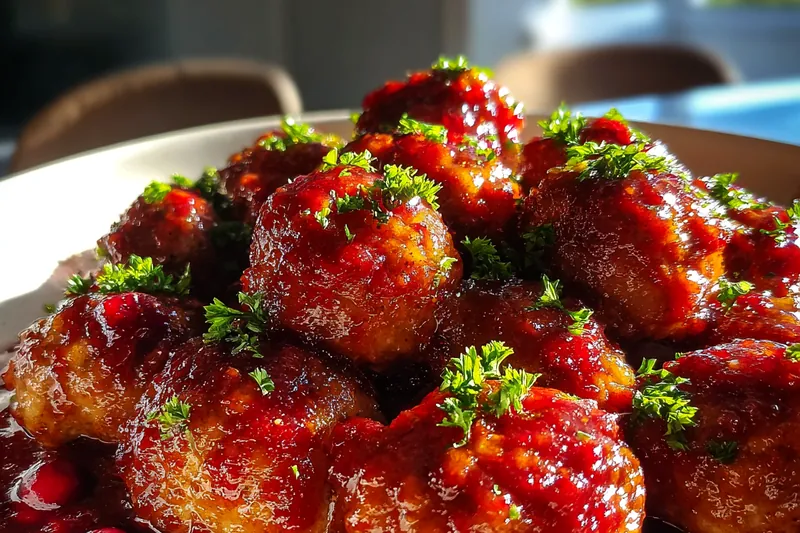 Fresh ingredients for Cranberry Glazed Meatballs