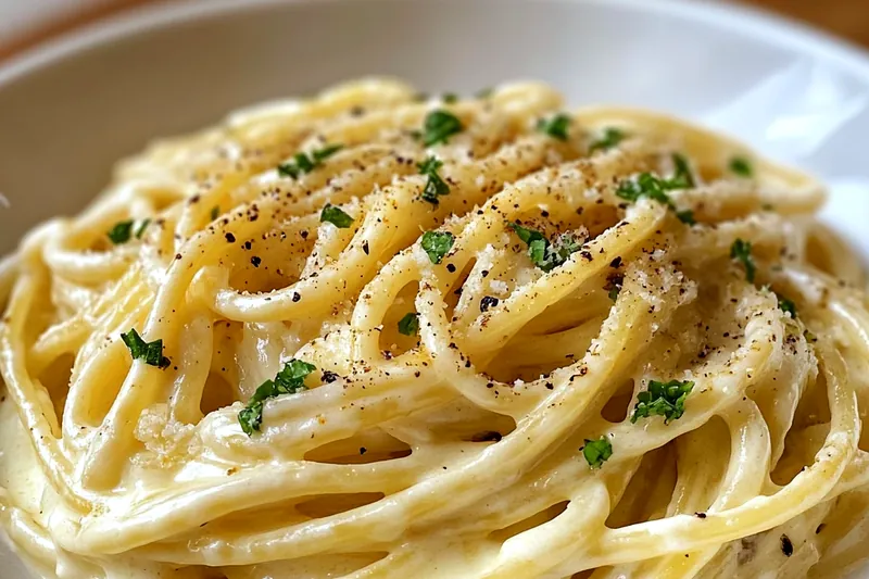 A neat arrangement of ingredients for Creamy Cheese Spaghetti Delight including pasta, cheese, and herbs.