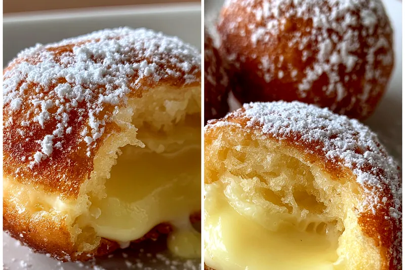 Cooking process for Cream Filled Bomboloni Treats