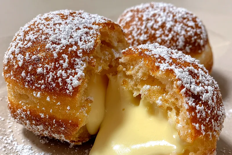 Fresh ingredients for Cream Filled Bomboloni Treats