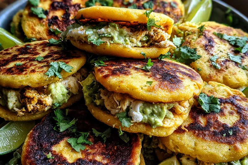 Fresh ingredients for Creamy Avocado Chicken Arepas