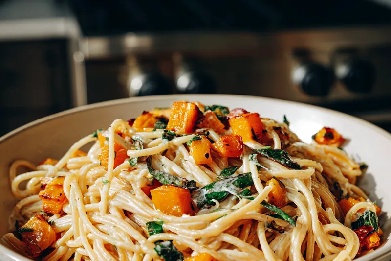 Action shot of brown butter bubbling in a stainless steel skillet with crispy golden sage leaves floating on top, golden-brown butter solids visible at the bottom, photographed from a 45-degree angle with natural window light
