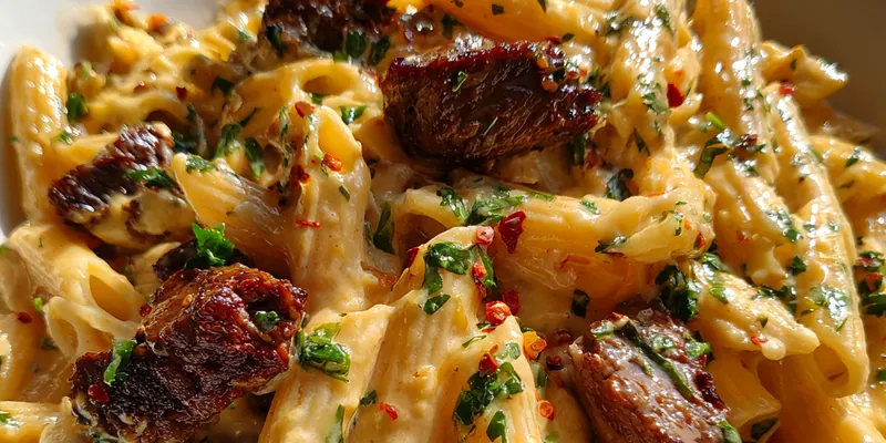 Creamy Cajun Steak Pasta