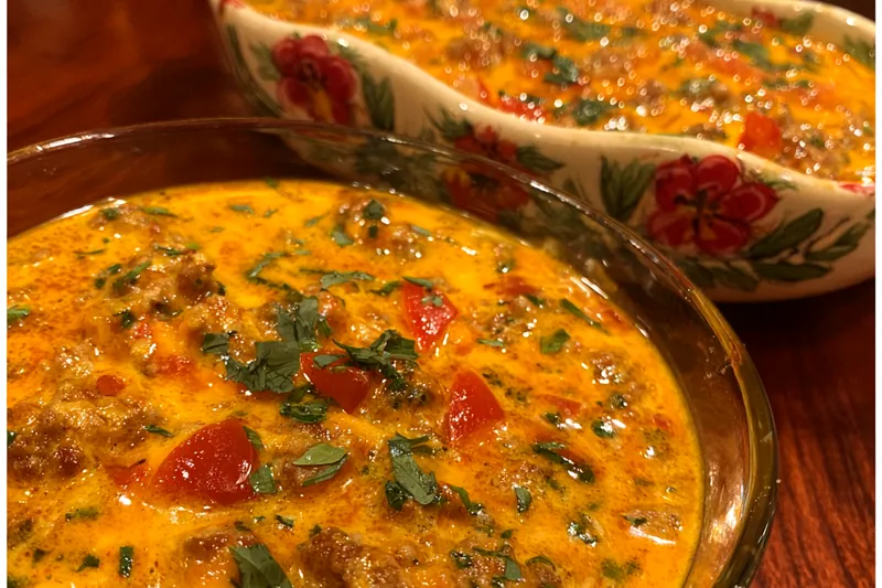 Cooking process for Creamy Cheesy Tomato Dip